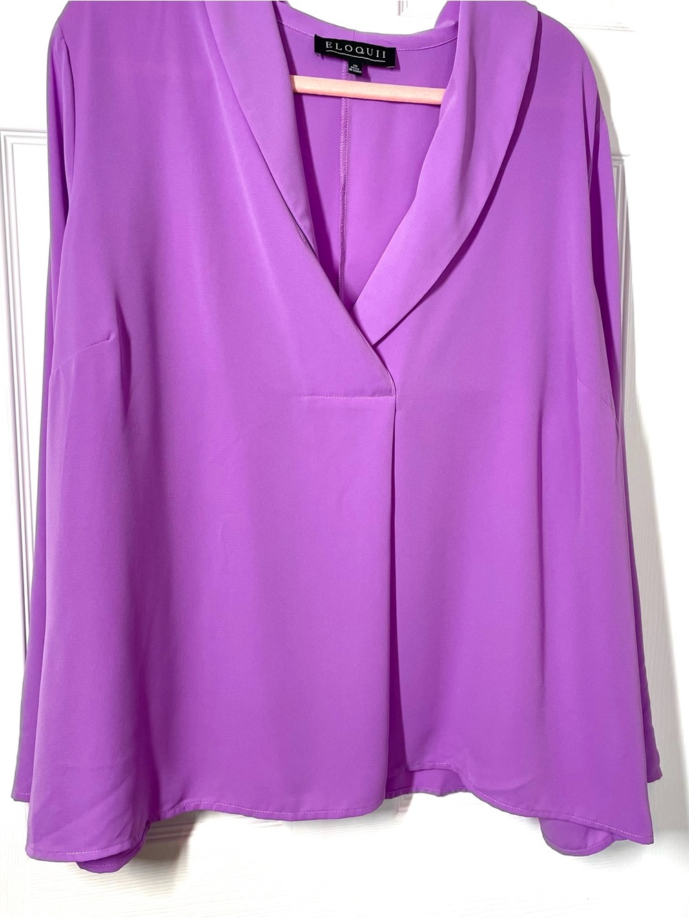 Eloquii Bright Orchid V-Neck Blouse